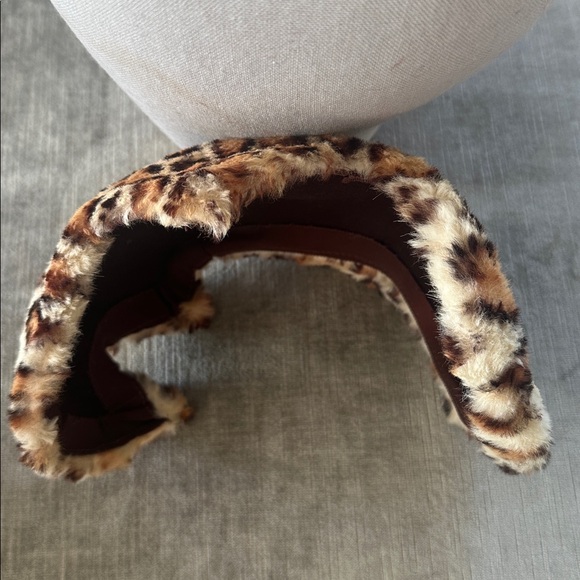 Vintage Antique Leopard print Head band Hat 1940s Fascinator  Lined handwork